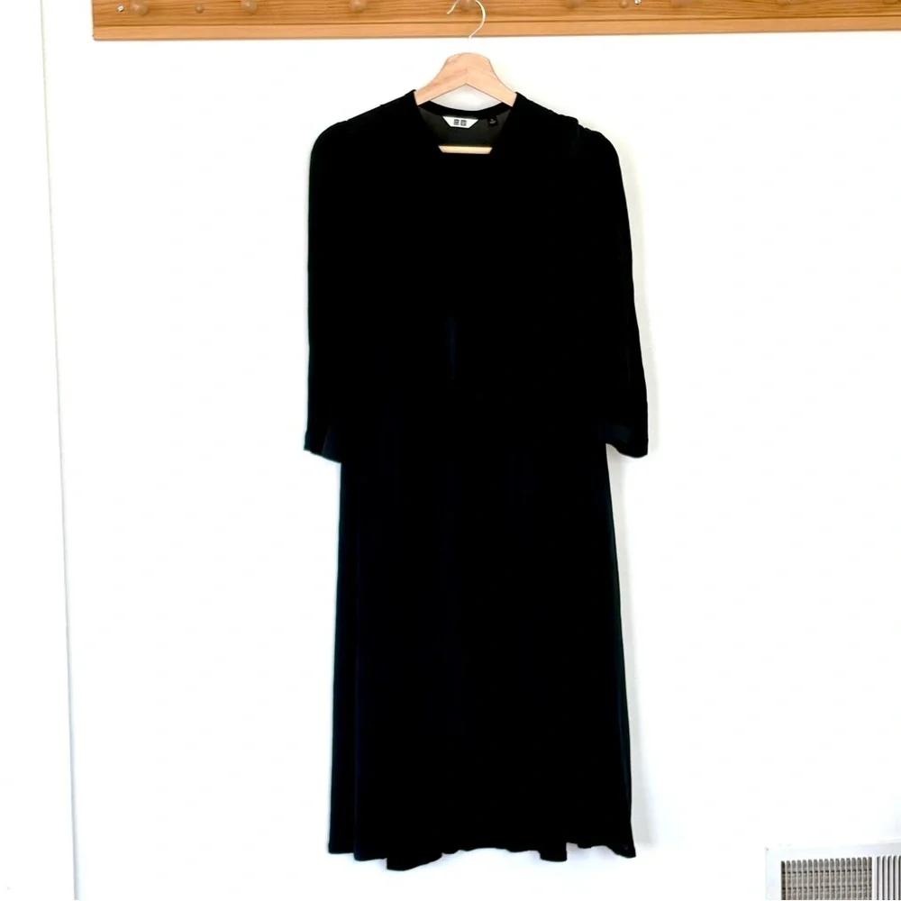 Uniqlo Dark Teal Midi Dress M - Picture 6 of 7